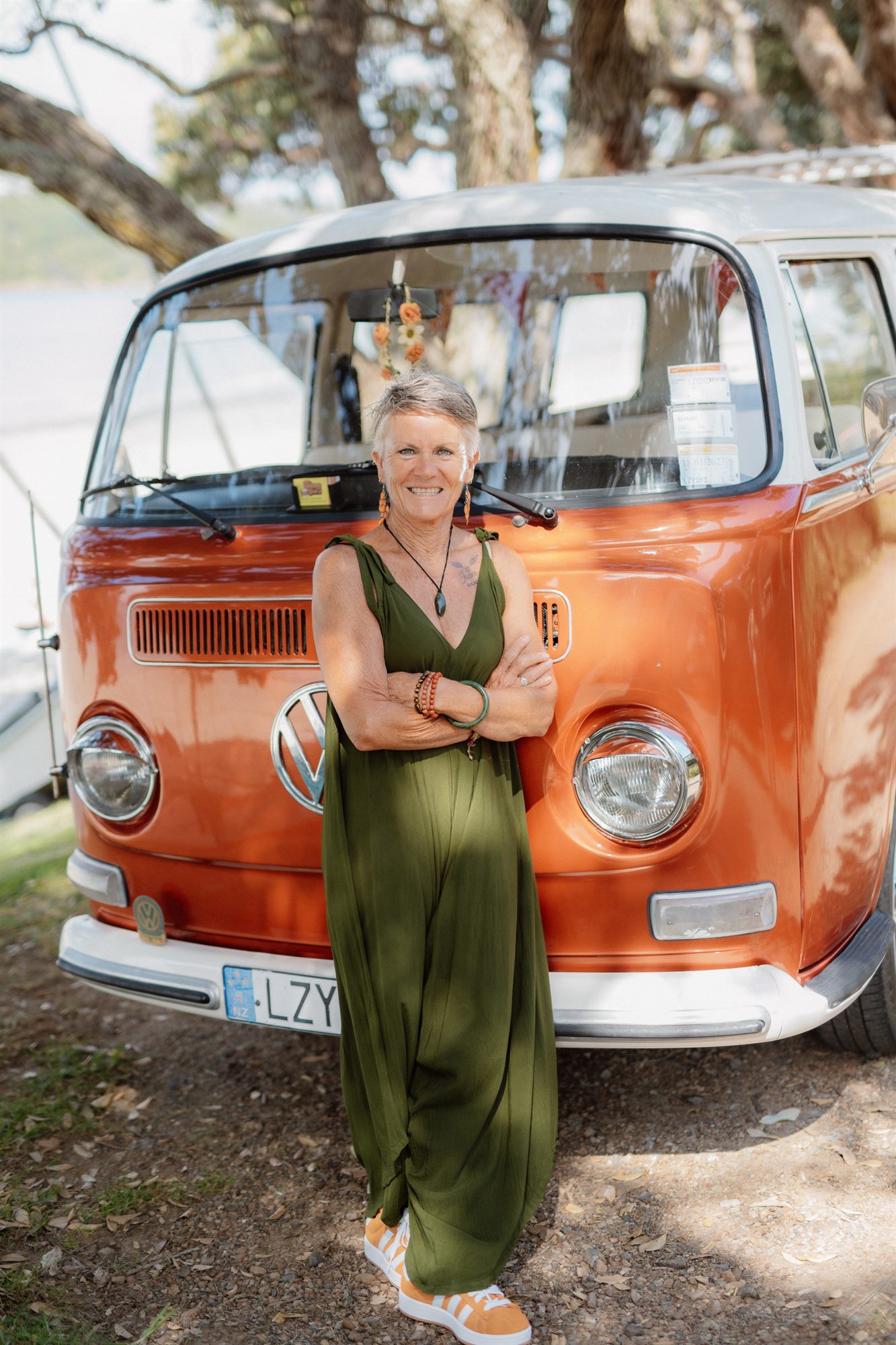 Linda Deverell - Waiheke Island wedding celebrant and Kombi owner