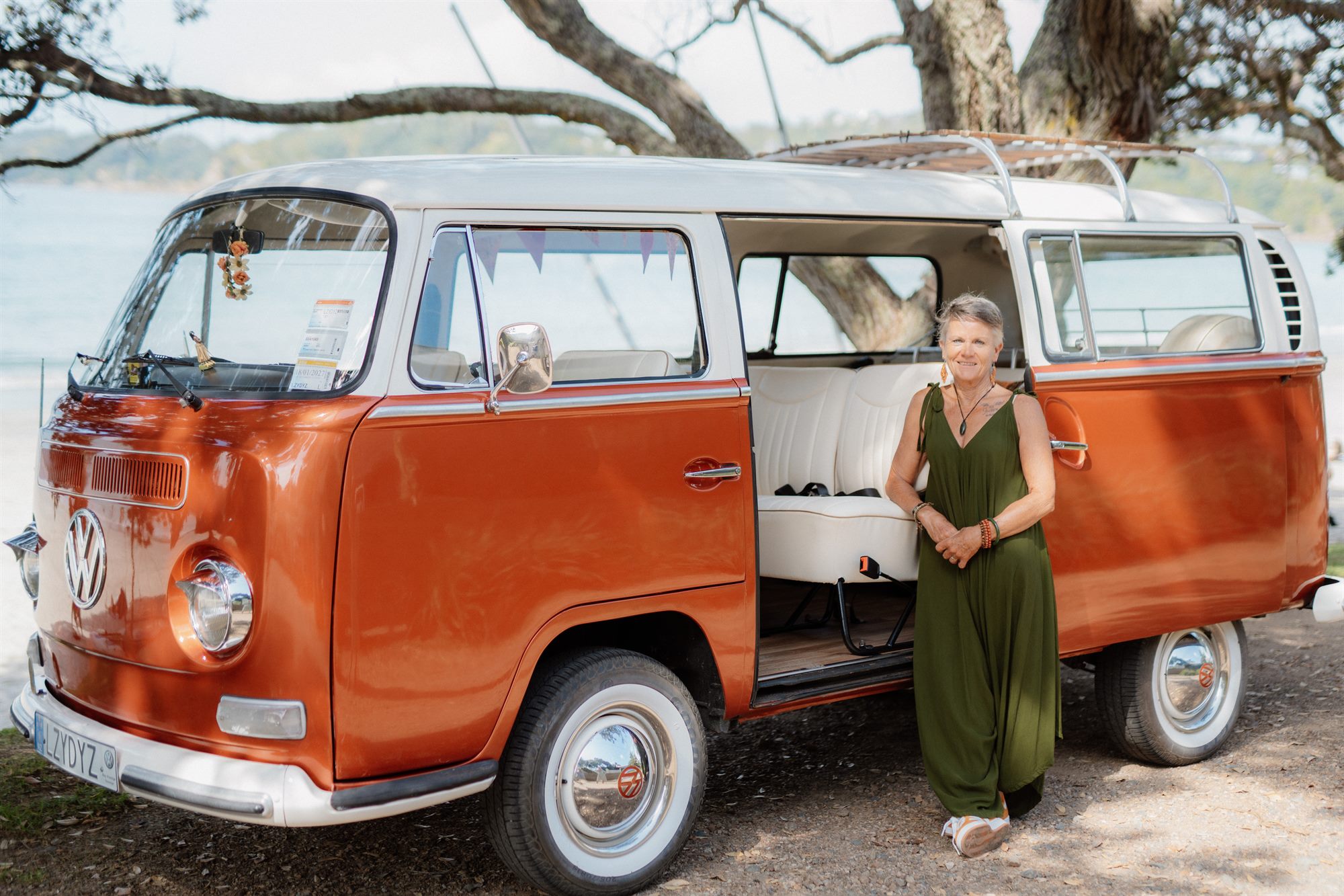 Solana the 1969 Kombi van available for wedding hire on Waiheke Island